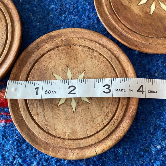 VTG Wooden Coaster Set of 6! - Picture 7 of 9